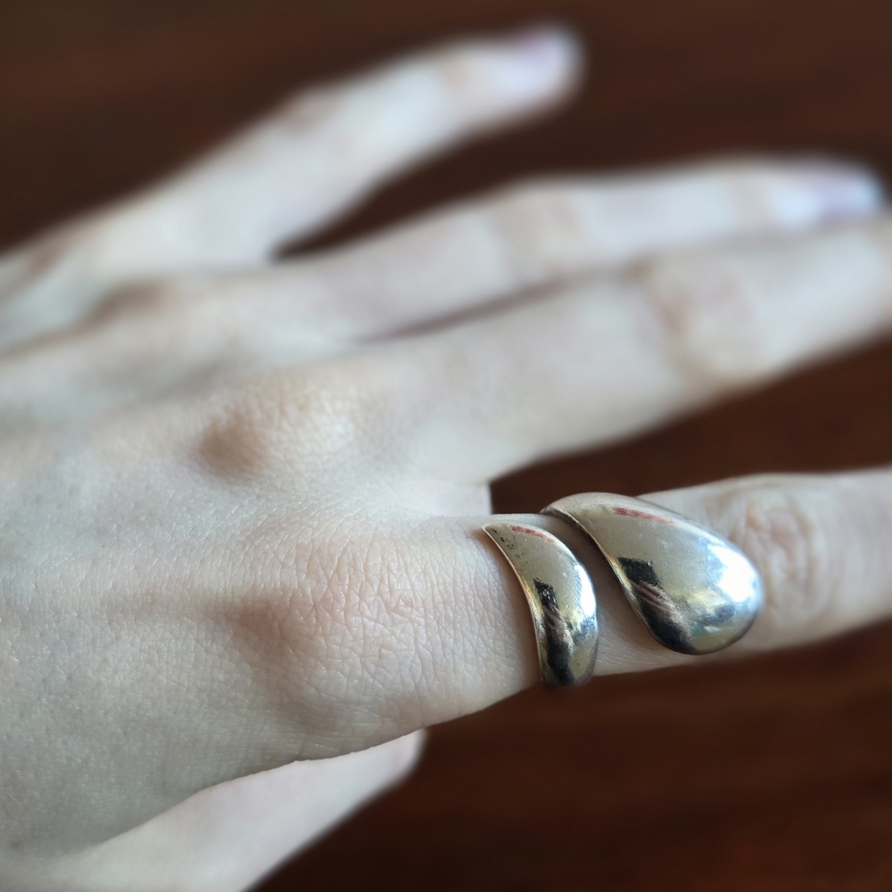 925 Silver Modernist Adjustable Wrap Ring